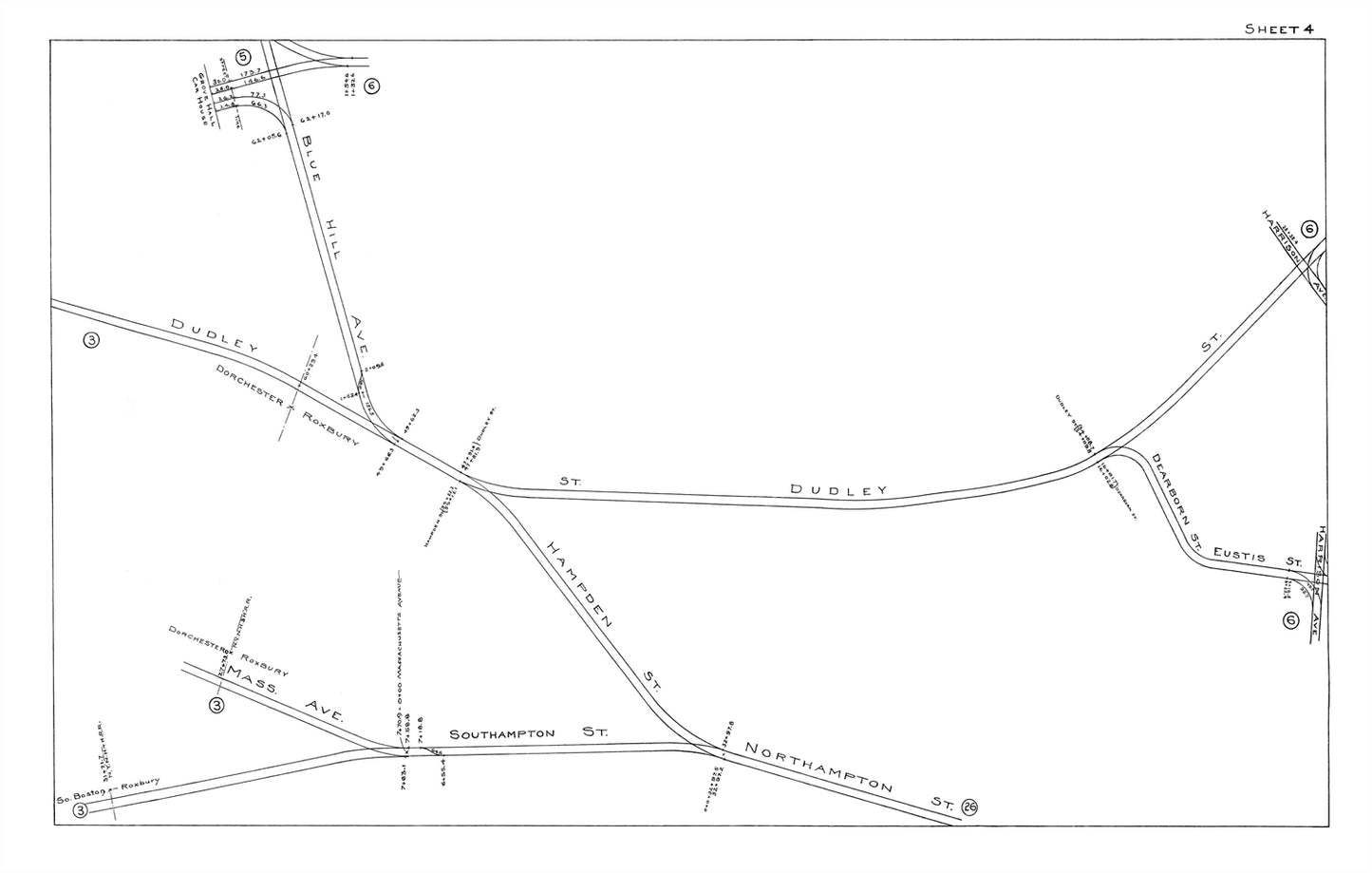 Boston Elevated Railway Co. Track Plans 1915 Plate 04: Roxbury