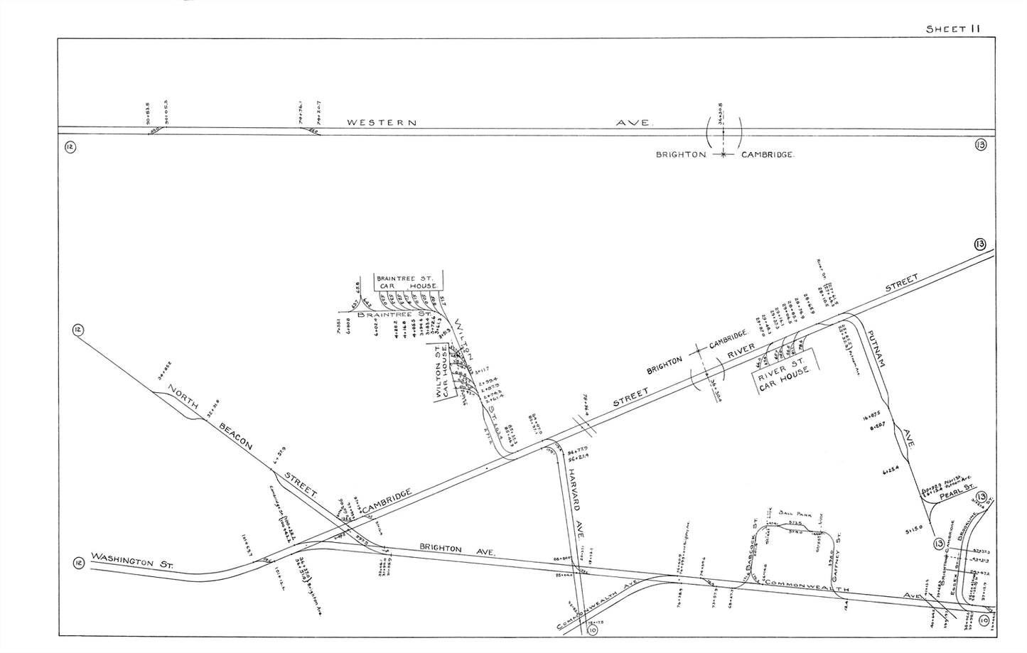Boston Elevated Railway Co. Track Plans 1915 Plates 11: Boston - Allston