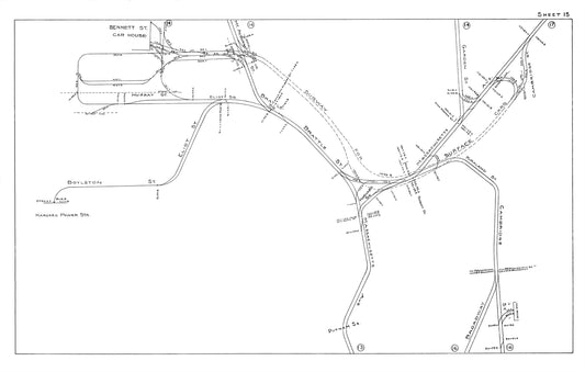 Boston Elevated Railway Co. Track Plans 1915 Plate 15: Cambridge - Harvard Square
