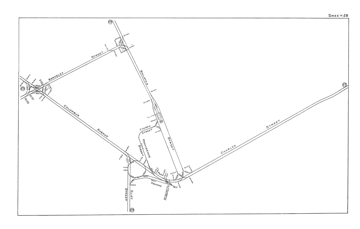 Boston Elevated Railway Co. Track Plans 1915 Plate 28: Boston - Beacon Hill