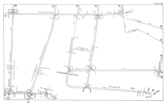 Boston Elevated Railway Co. Track Plans 1915 Plate 30: Boston - South End