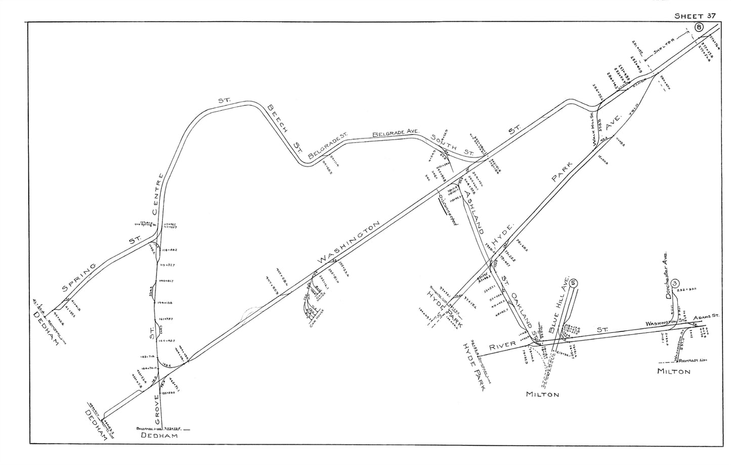 Boston Elevated Railway Co. Track Plans 1915 Plates 37: West Roxbury