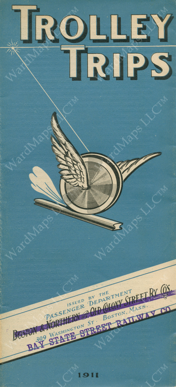 Bay State Street Railway Co. Trolley Trips Brochure Cover 1911