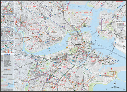 MBTA System Route Map 2014-15 (Side B)