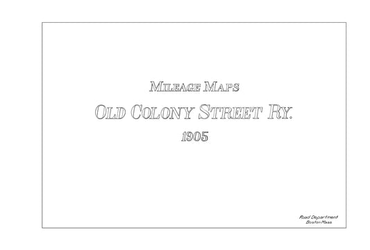 Old Colony Street Railway Co. 1905: Title Page