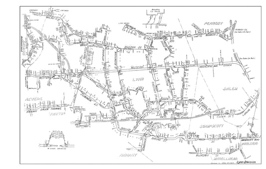 Boston & Northern Street Railway Co. Track Plans 1910: Lynn Division