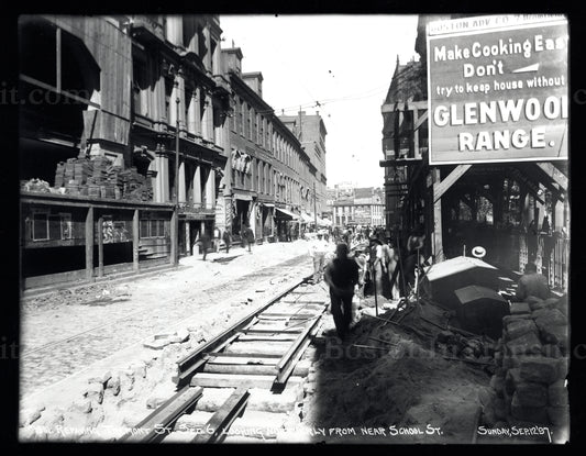 Streetcar Track Removal on Tremont Street, September 12, 1897