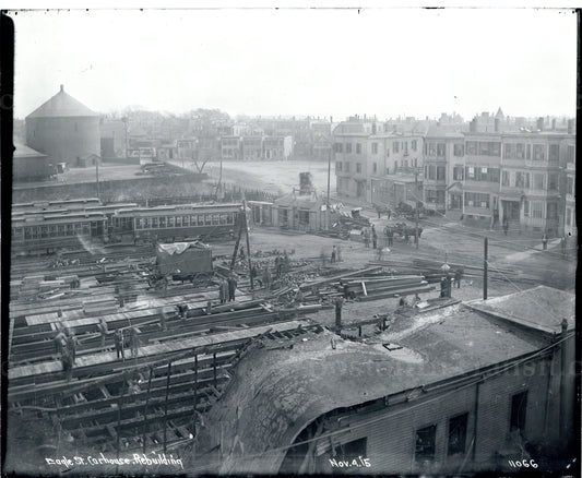 Eagle Street Car Rebuilding House After Fire November 4, 1915