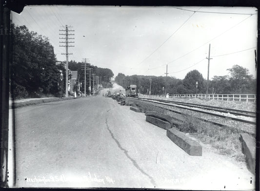 Washington Street Streetcar Trackwork (Looking North) Circa 1890s