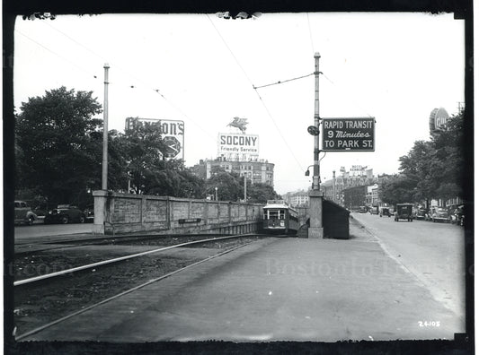 Commonwealth Avenue Incline with Type 4 Streetcar Circa 1930s