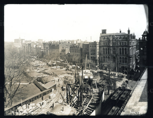 Constructing Boylston Street Station, April 7, 1896