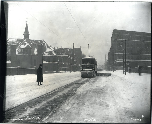 Streetcar Snowplow on Berkeley Street, Boston, March 2, 1916