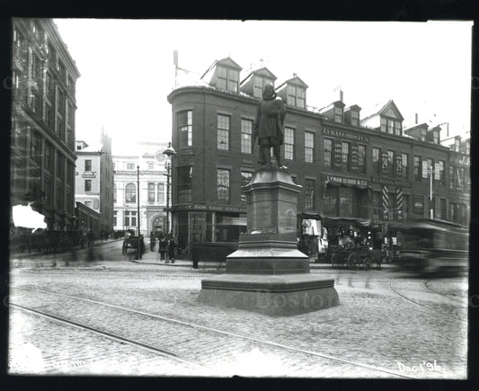 Winthrop Statue at Scollay Square 1896
