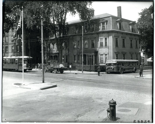 Boston Elevated Railway Co. Type 5 Semi-Convertible Streetcar and Bus Circa 1930s