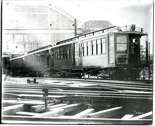 Train of Elevated Type 1 Cars at Sullivan Square Terminal Circa 1905