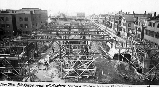 Erecting Andrew Square Station, Dorchester, Massachusetts, November 24, 1917