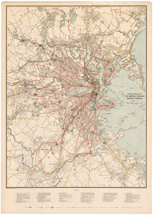 Boston Elevated Railway Co. System Map January 1916