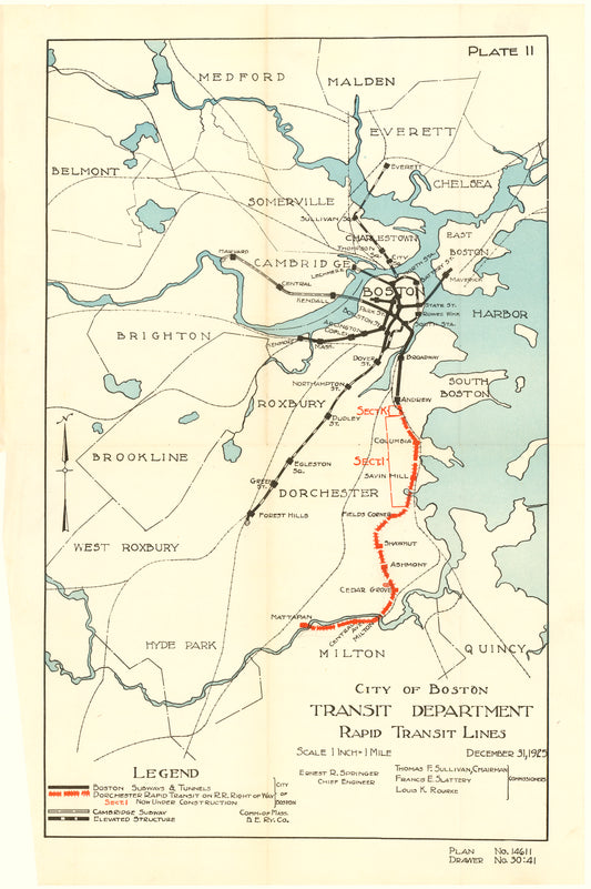 Boston Rapid Transit Lines December 31, 1925