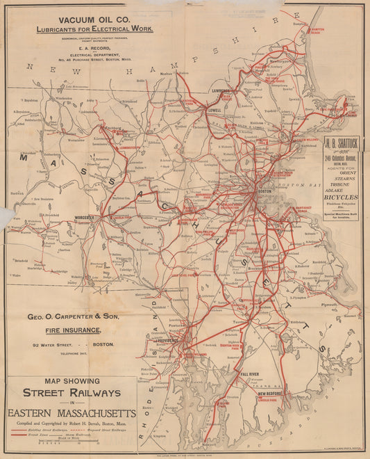 Street Railways in Eastern Massachusetts circa 1900