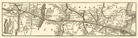 Fitchburg Railroad Timetable Map 1898