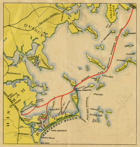 Hull & Hingham Ferry Timetable Map 1881