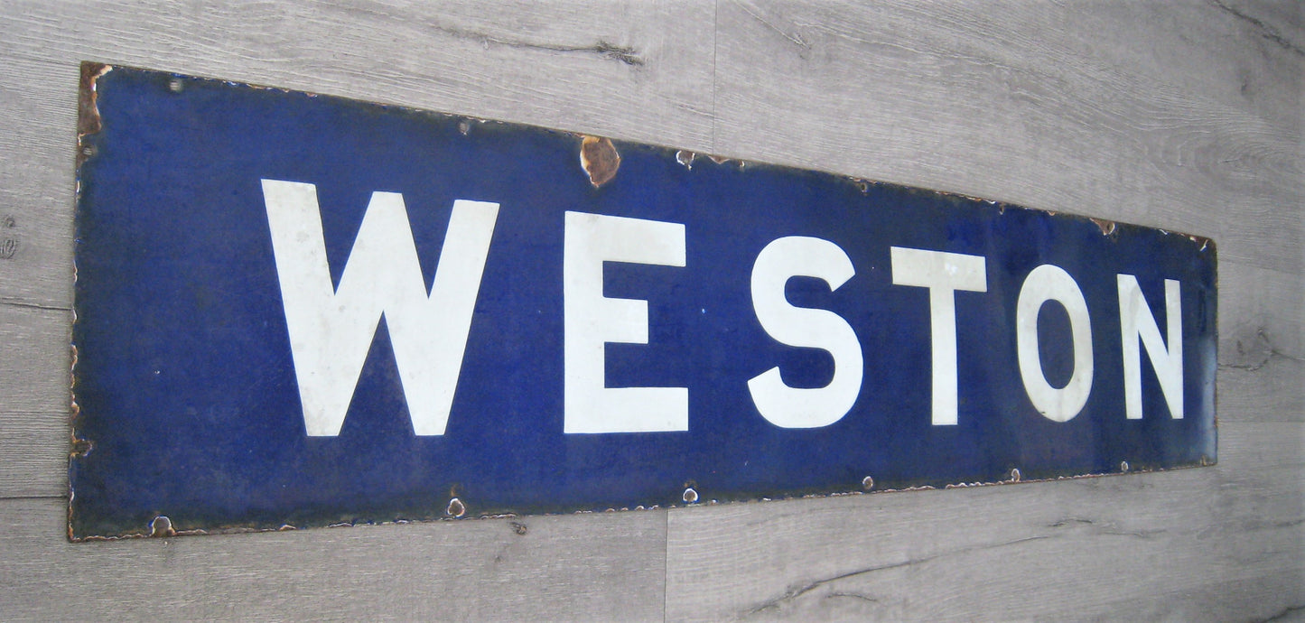 Weston, Massachusetts Antique Railroad Station Sign