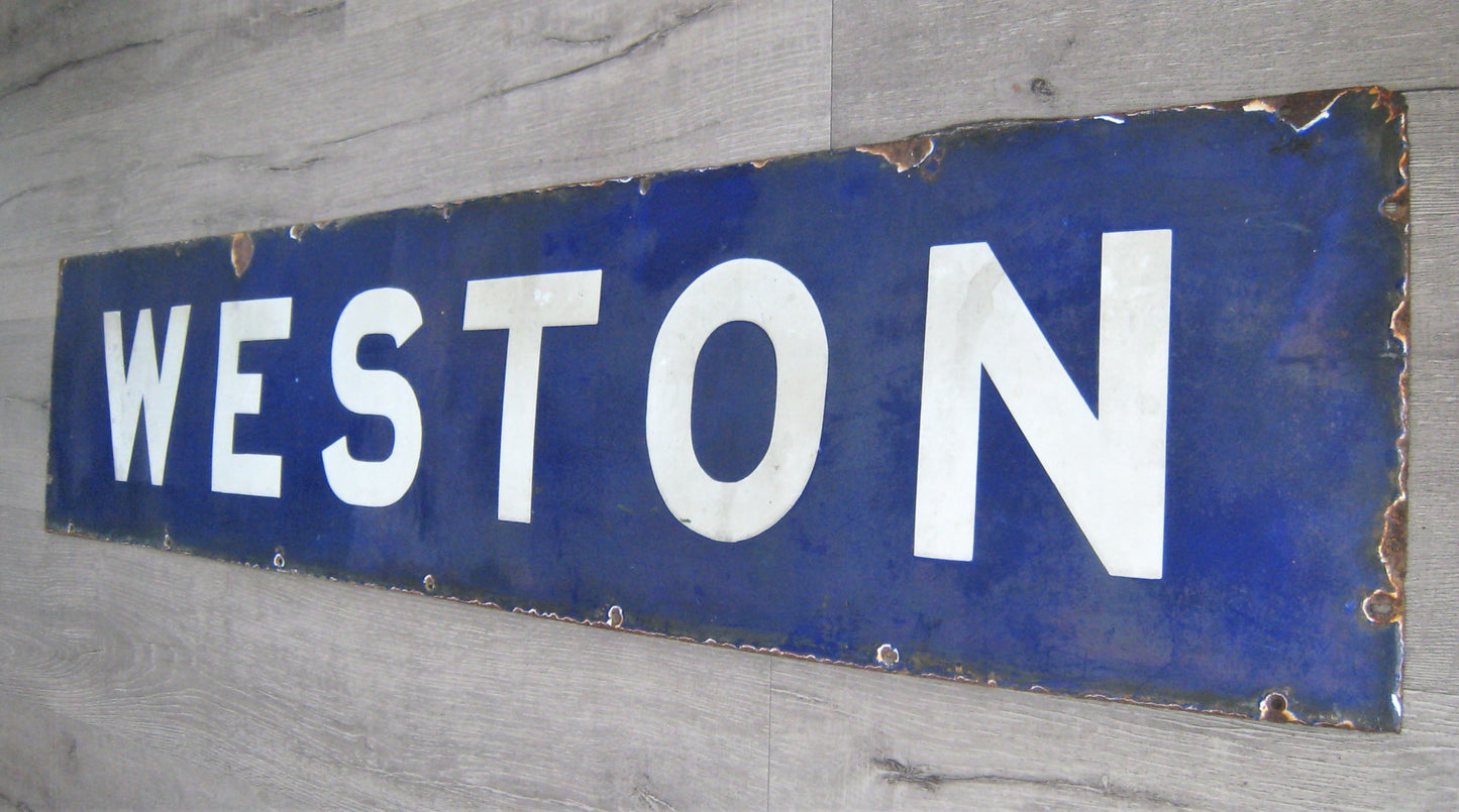 Weston, Massachusetts Antique Railroad Station Sign