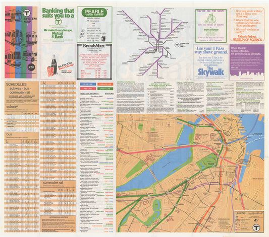 MBTA System Route Map 1982 (Side B)