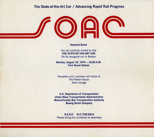 SOAC’s Inaugural Boston Run Invitation (Side B) 1974