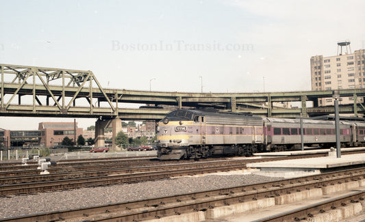 MBTA Locomotive 1114 with Train at North Station 1967
