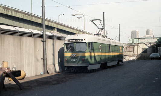 MBTA Work Car 3327 at North Station Street Level 1967 #2