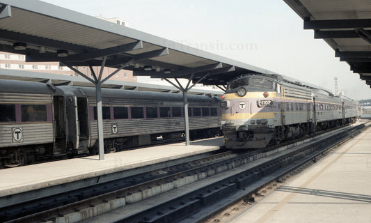 MBTA Locomotive 1102 and Heritage Coaches at North Station 1967