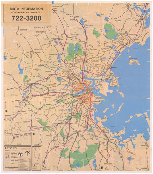 MBTA System Route Map 1977-1978 (Side A)