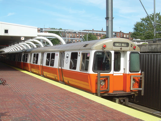 MBTA Orange Line Hawker-Siddeley Cars at Massachusetts Avenue Station