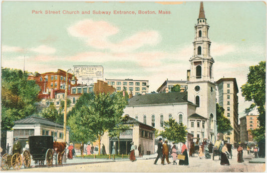 Park Street Station Head Houses with Park Street Church