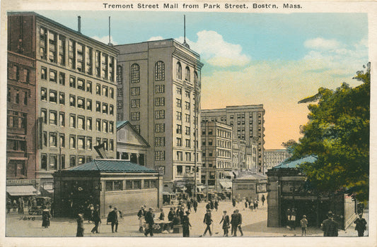 Park Street Station Head Houses and Tremont Street Mall