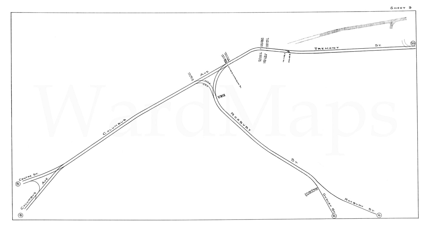 Boston Elevated Railway Co. Track Plans 1946 Plate 09: Roxbury Crossing