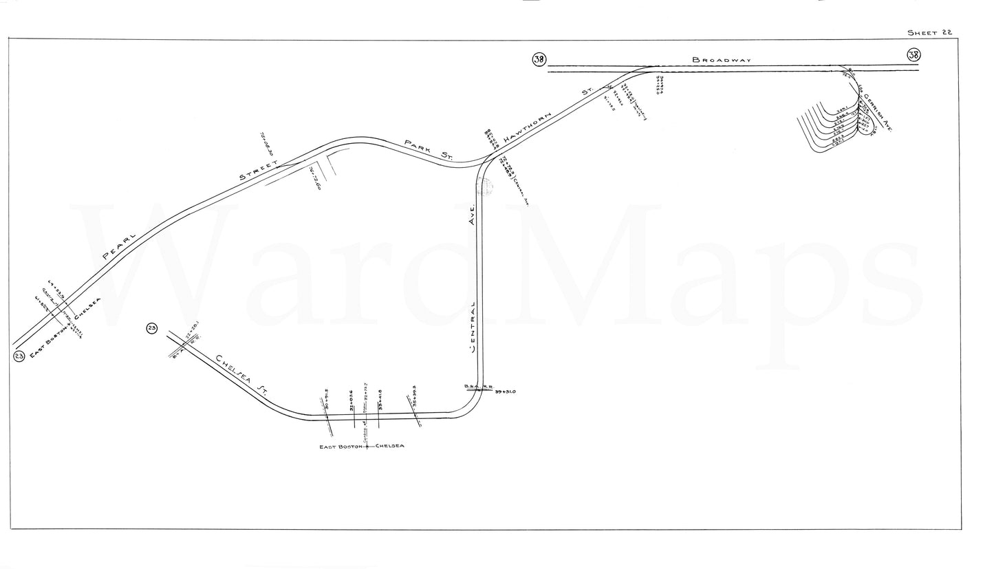 Boston Elevated Railway Co. Track Plans 1946 Plate 22: Chelsea