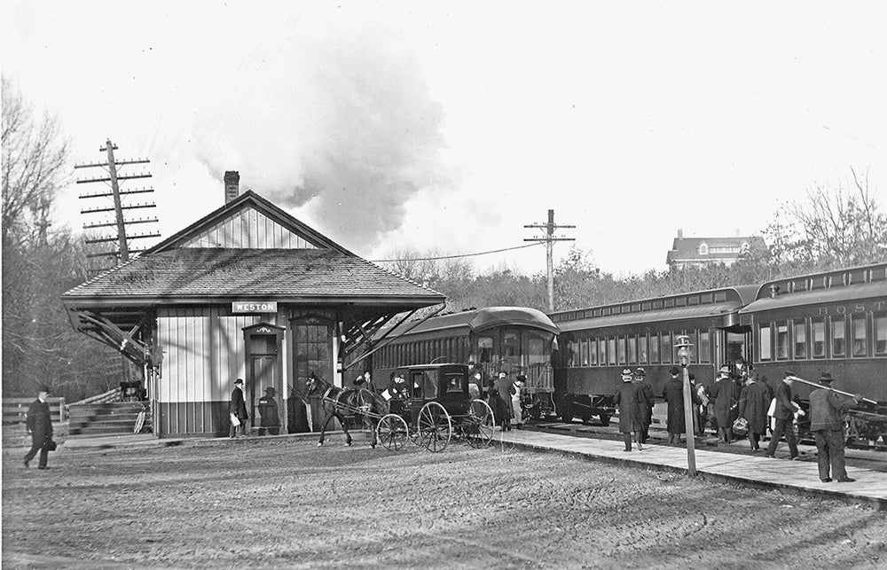 Weston, Massachusetts Antique Railroad Station Sign