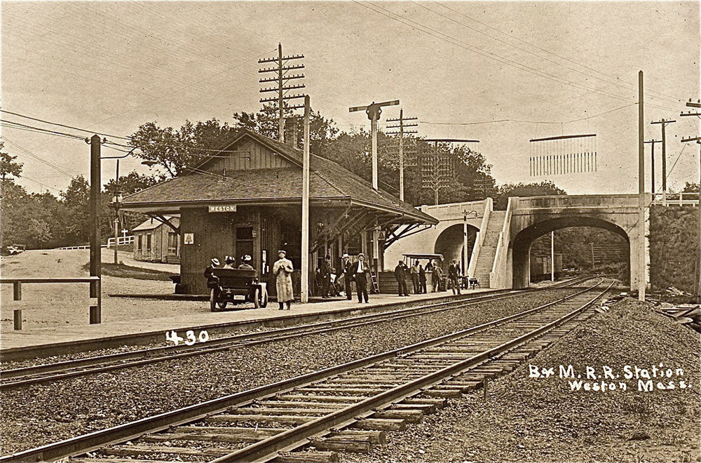 Weston, Massachusetts Antique Railroad Station Sign