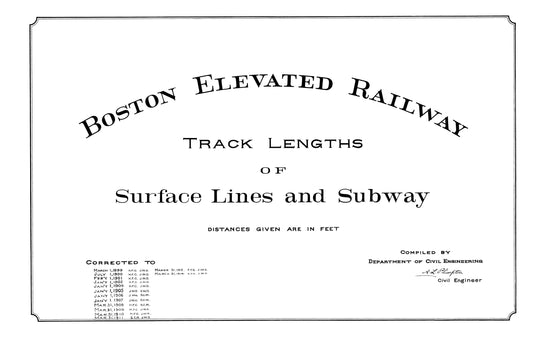 Boston Elevated Railway Co. Track Plans 1914 Title Page