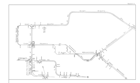 Boston Elevated Railway Co. Track Plans 1914 Sheet 01: South Boston
