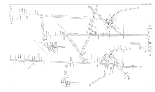 Boston Elevated Railway Co. Track Plans 1914 Sheet 10: Boston, Brighton, Brookline, and Newton