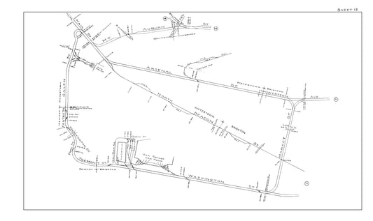 Boston Elevated Railway Co. Track Plans 1914 Sheet 12: Brighton, Newton, and Watertown