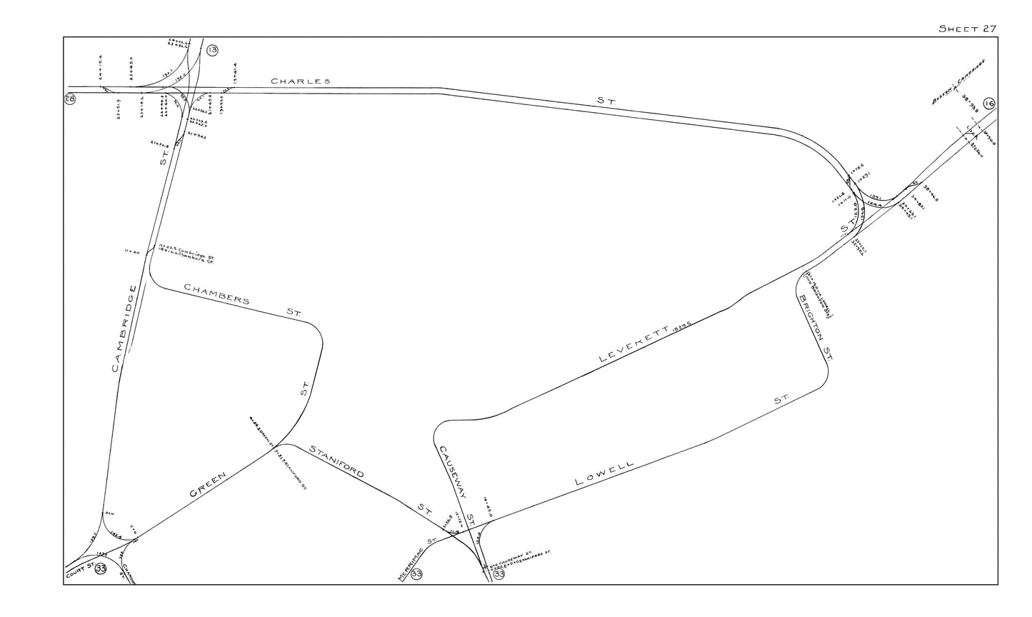 Boston Elevated Railway Co. Track Plans 1914 Sheet 27: Boston (Beacon Hill, West End)