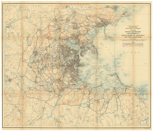 Greater Boston, Massachusetts 1909: Existing and Proposed Circumferential Thoroughfares