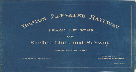 Boston Elevated Railway Co. Track Plans 1936 Title Page
