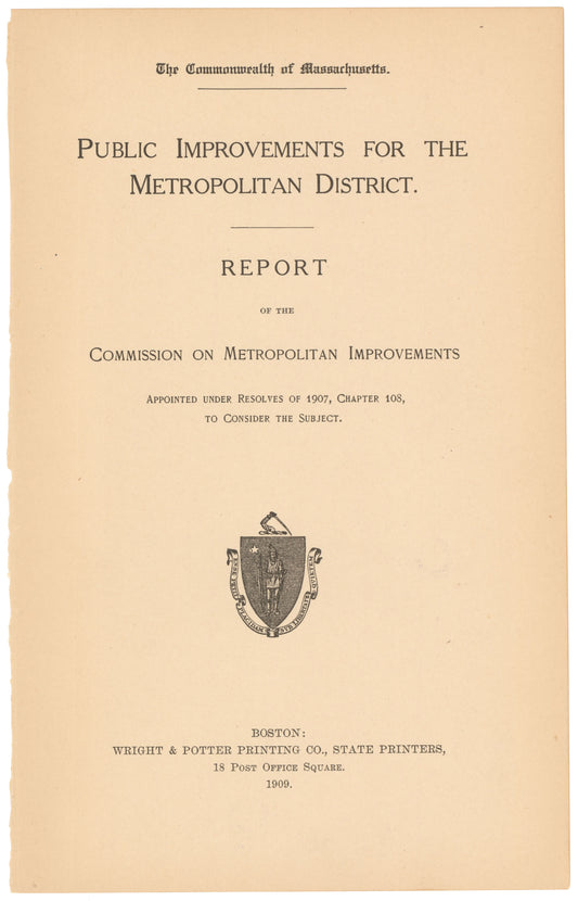 Public Improvements for the Metropolitan District 1909 Title Page