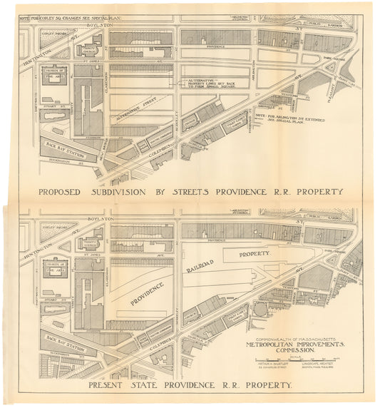 Boston, Massachusetts 1909: Existing and Proposed Park Square Railroad Lands