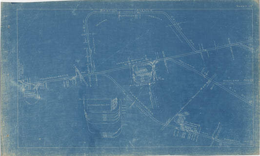 Boston Elevated Railway Co. Track Plans 1921 Plate 17: Arlington and Cambridge